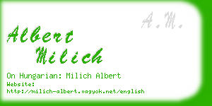 albert milich business card